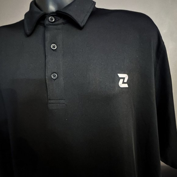 Zelos Polo Golf Shirt Men LT Black Stretch Lightweight Stretch NWT - Picture 3 of 8